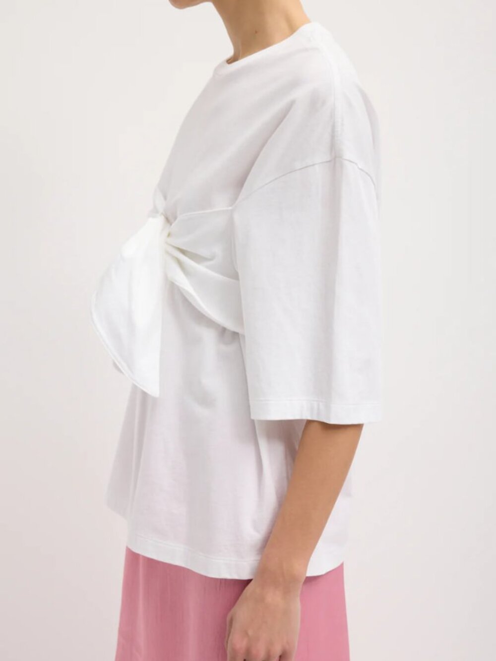 Tibi NWOT Tie Front T-Shirt White M - Picture 3 of 6